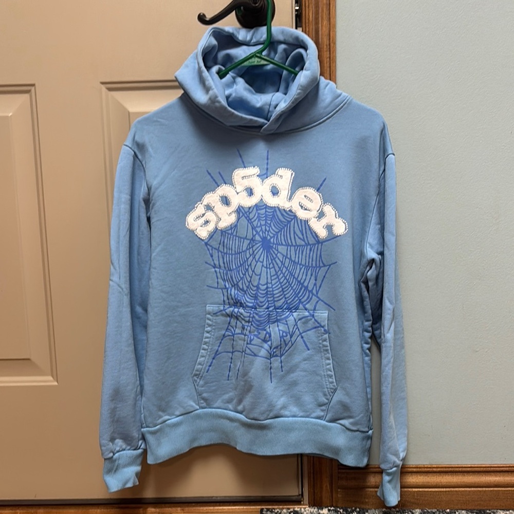 Sp5der Blue Hoodie for Men